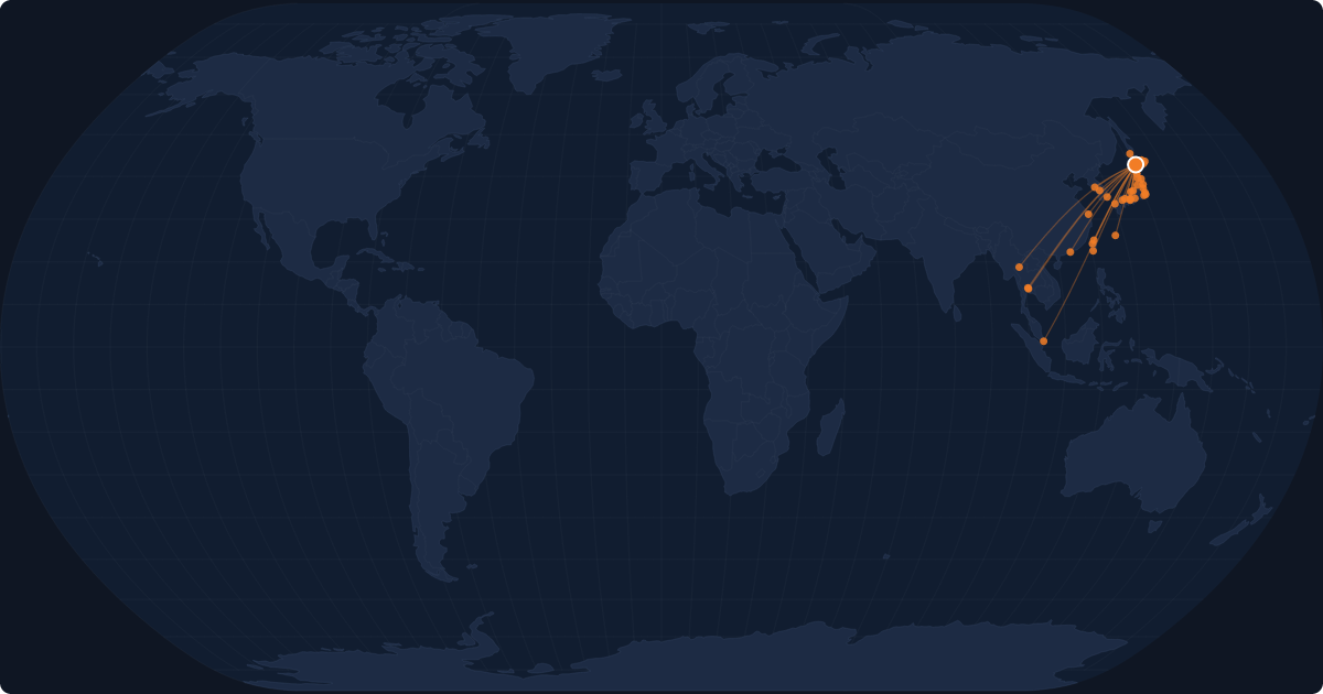 Nonstop route network at Sapporo (CTS)