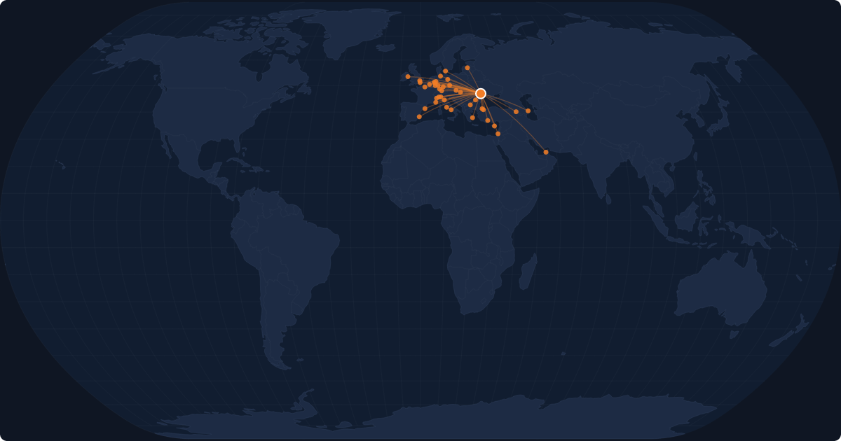 Nonstop route network at Chişinău (RMO)