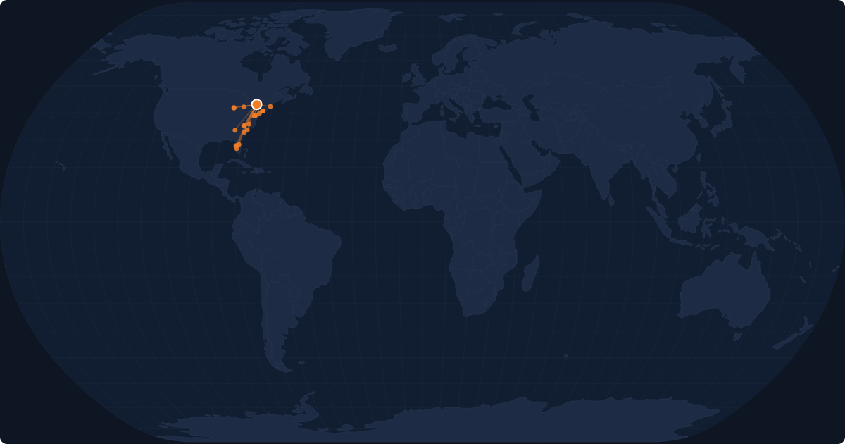Nonstop route network at Rochester (ROC)